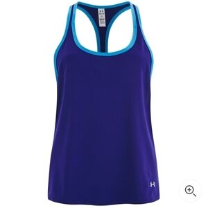 Under Armour Loose Heat Gear Purple Blue Racerback Tank Top Women's Small S EUC